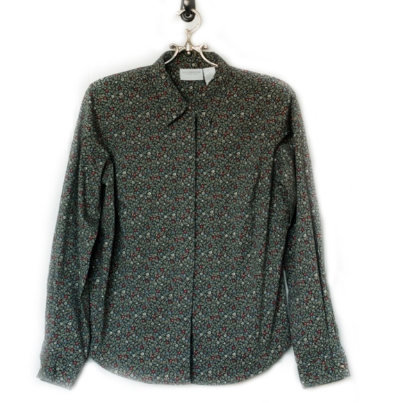 Liz Clairborne Floral Print Long Sleeve Button Down Shirt Size L - Picture 1 of 10